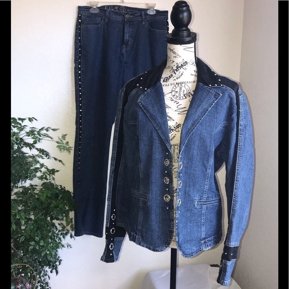 Ethyl  Denim 2- Piece set, Denim Jacket and Jeans. EUC to GUC - Picture 2 of 9